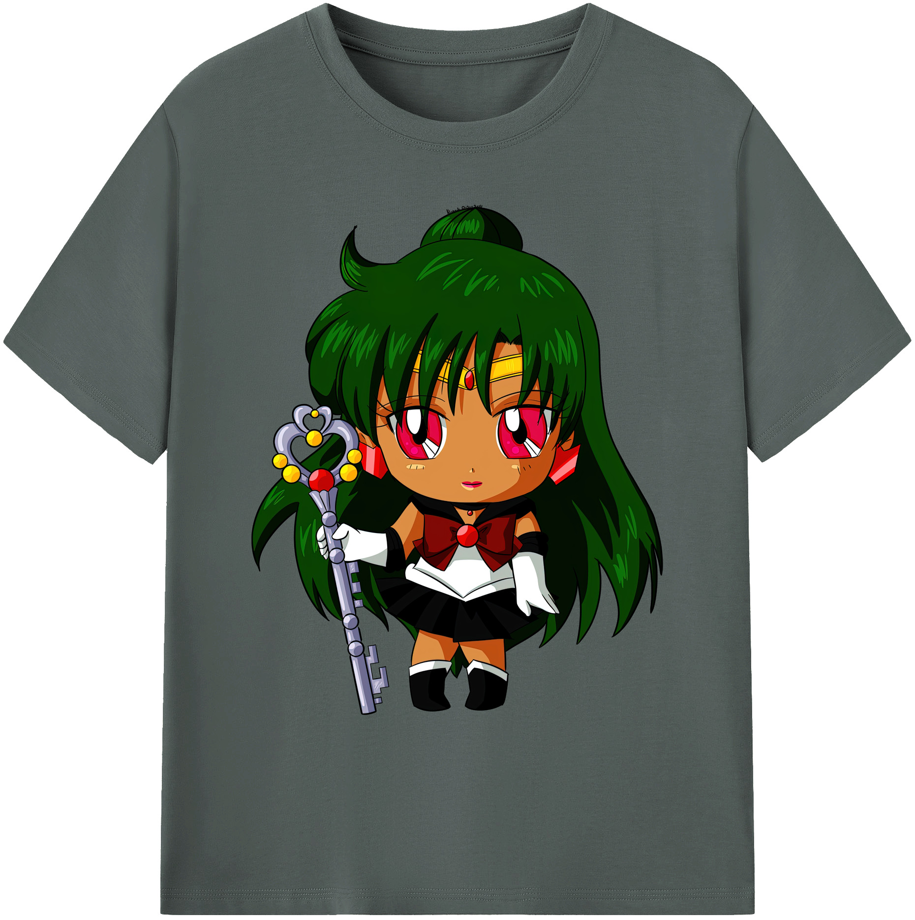 （画像用） 美少女戦士セーラームーン 冥王せつな Sailor Moon Meiou Setsuna 綿100％ メンズ半袖Tシャツ｜肌触りやわらか＆通気性